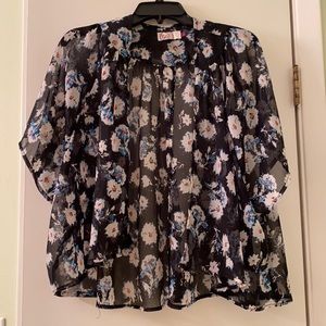 So Heritage black floral kimono.